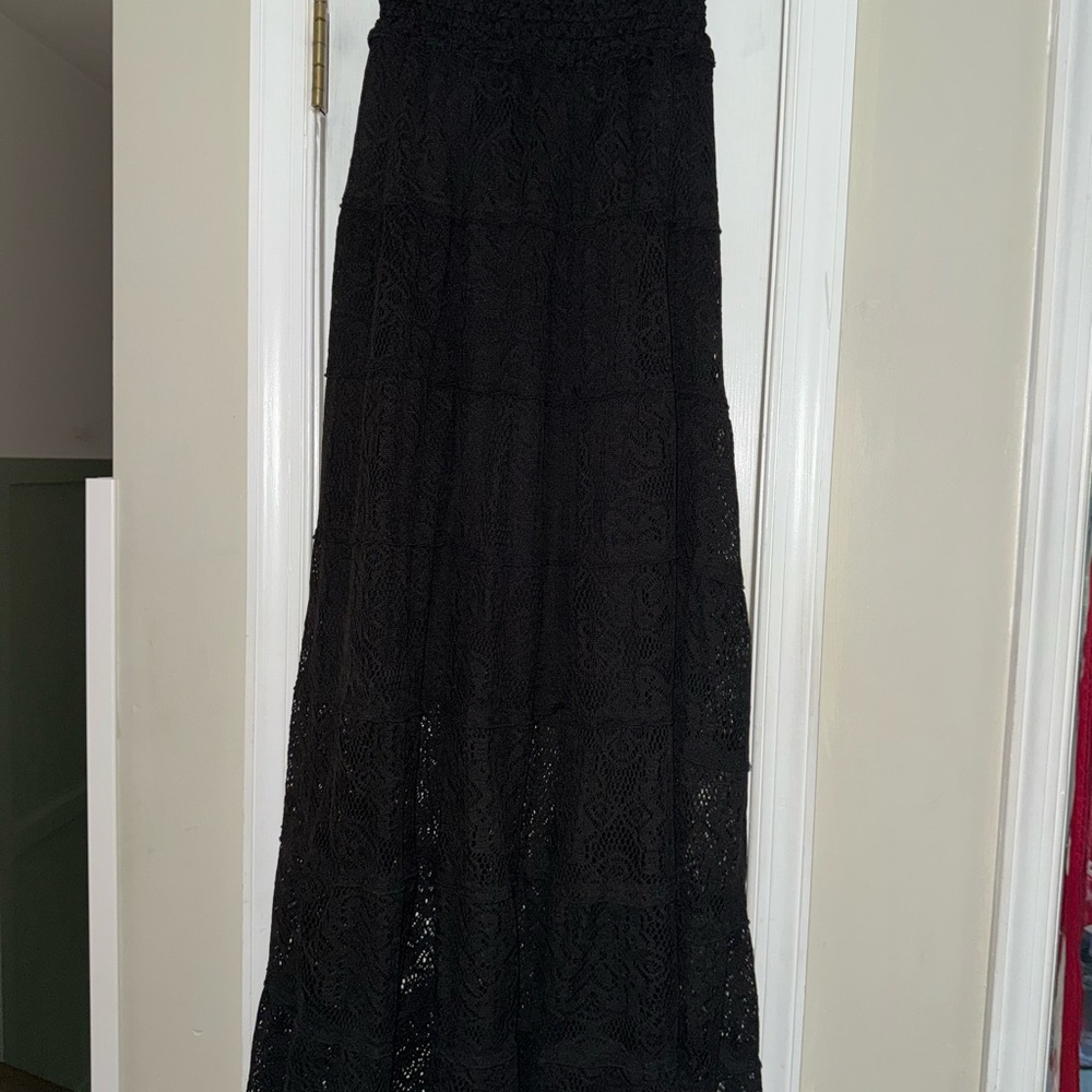 Wishlist Black Strapless Smocked Maxi Dress